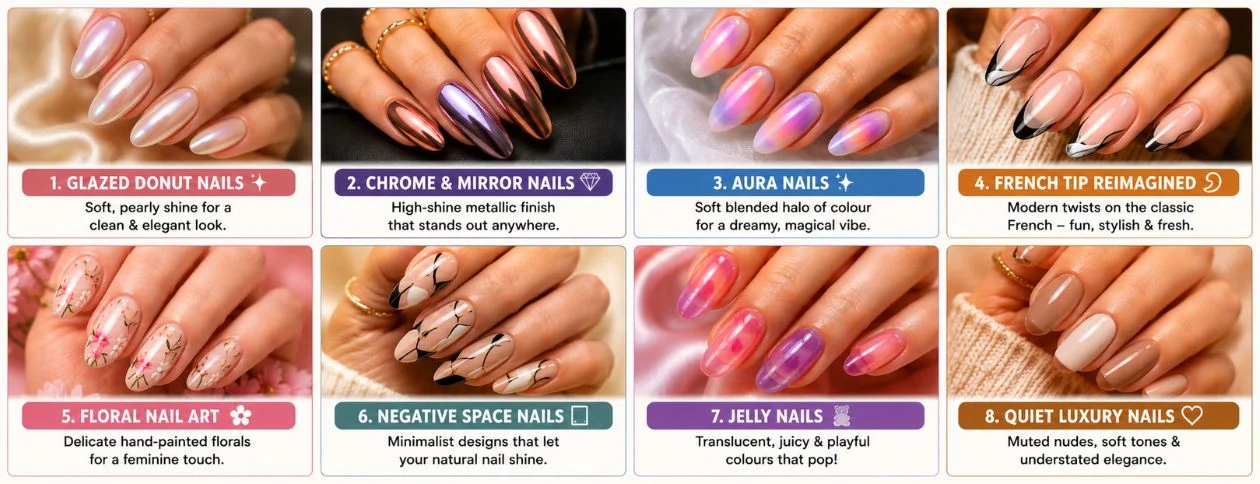 2026 trendy nail designs and manicure styles in Uxbridge beauty salon